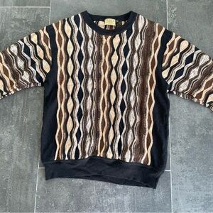 VINTAGE Montechiaro by Lorenzoni 3D Knit Biggie Coogi Style Merino Blend Sweater